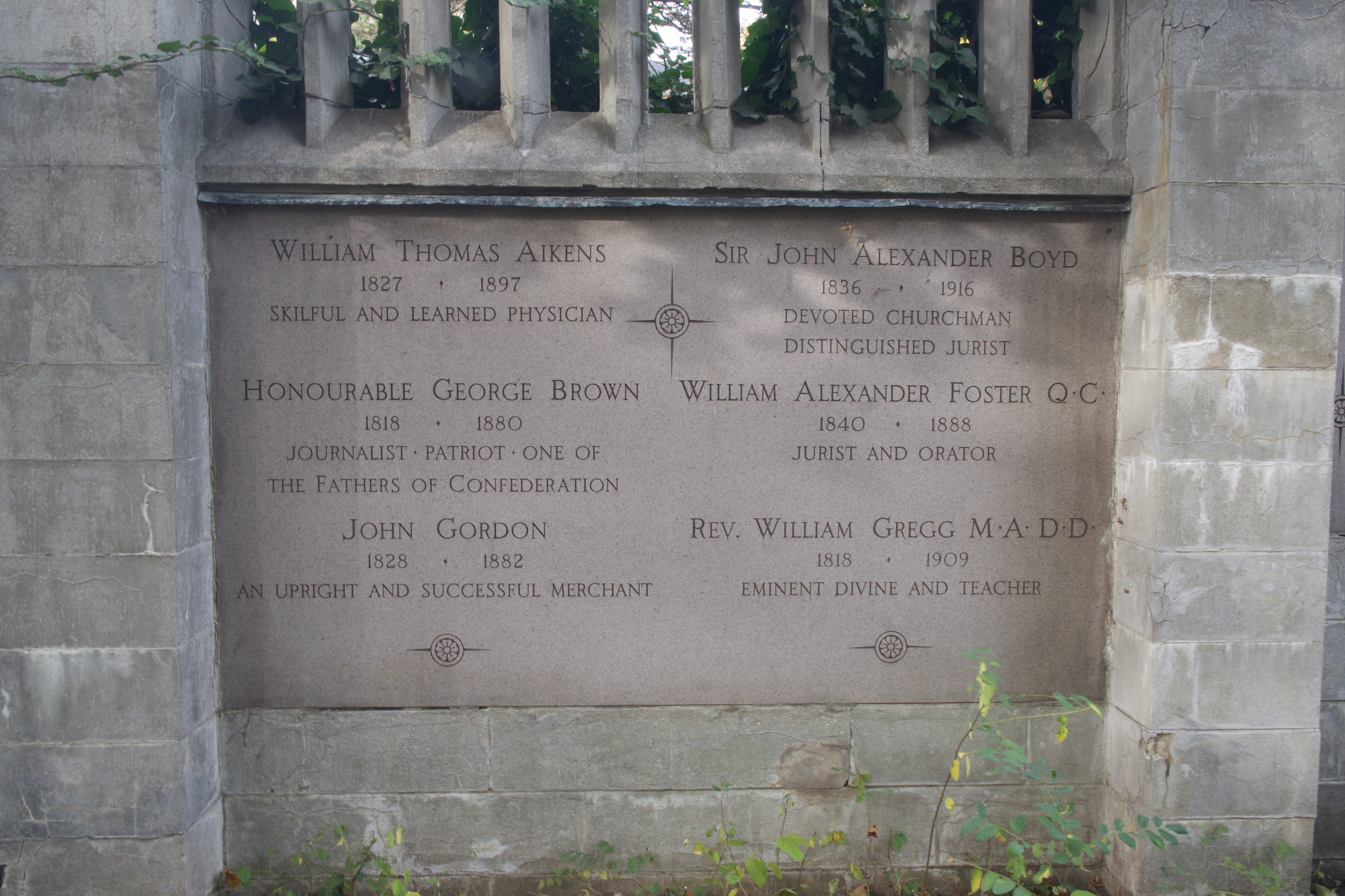 List of People Buried in the Toronto Necropolis