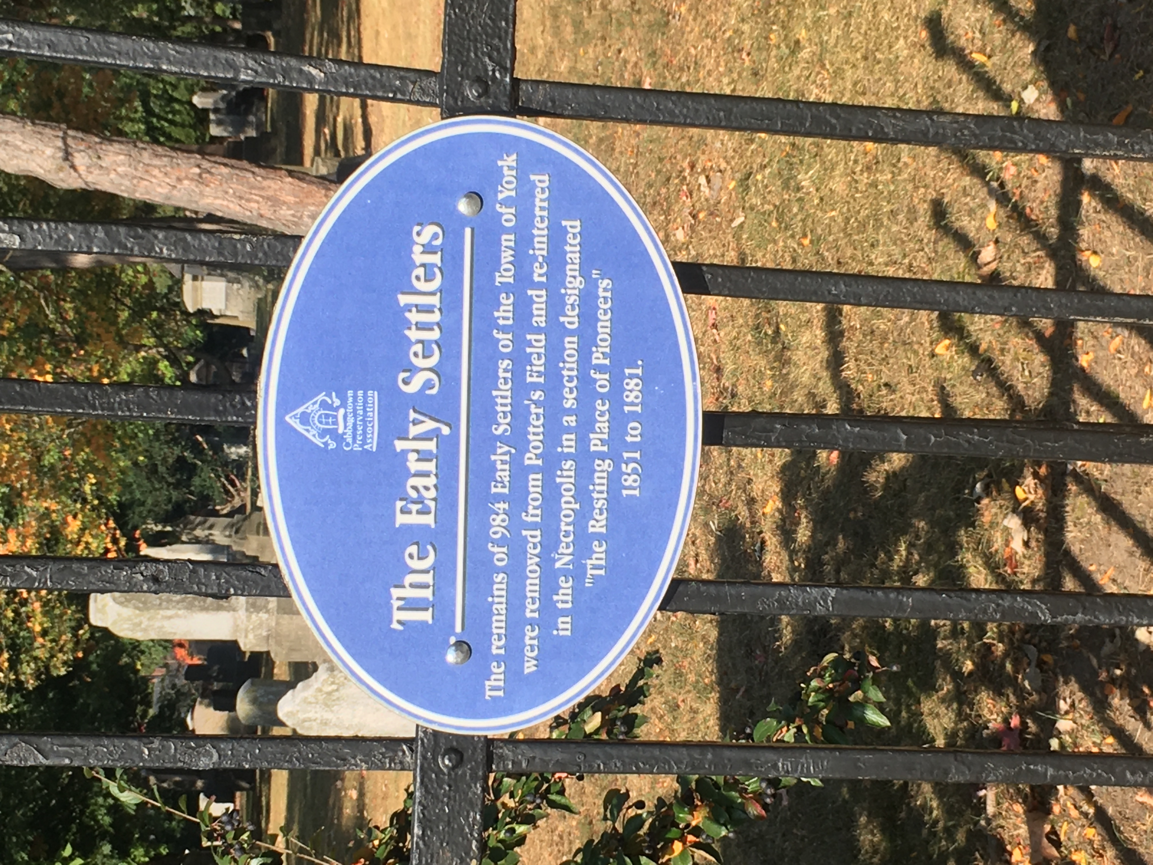 "The Early Settlers" Plaque